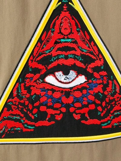 Givenchy Real Eyes-embroidered Cotton Parka In Green