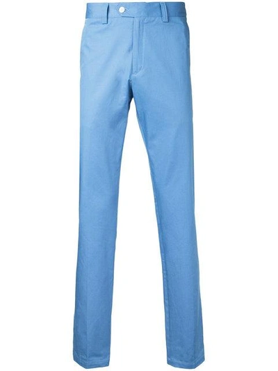 Shop Kent & Curwen Straight-leg Chino Trousers In Blue