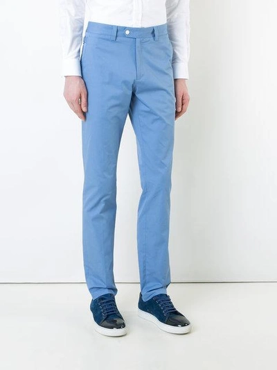 Shop Kent & Curwen Straight-leg Chino Trousers In Blue