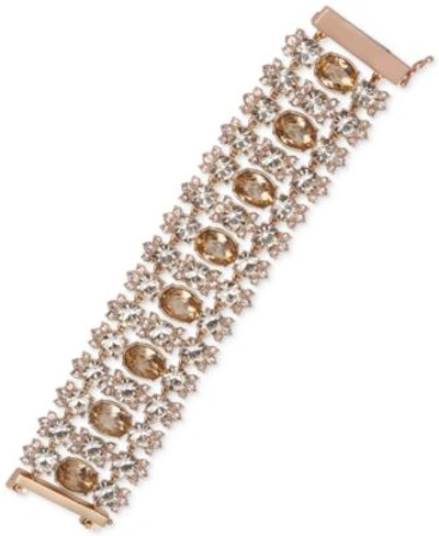 Givenchy Gold-tone Silky Crystal Multi-row Bracelet In Rose Gold
