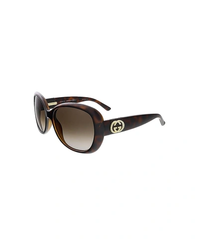 Gucci Gg3644/n/s Dwj Ha Havana Oval Sunglasses' In Brown