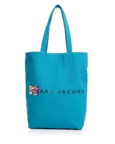 Marc Jacobs Mtv Canvas Tote In Turquoise Multi