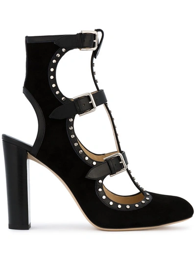 Jimmy Choo Hensley Studded Suede & Leather Pumps In Black