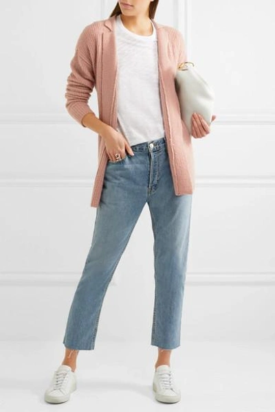 Shop Atm Anthony Thomas Melillo Belted Ribbed Wool-blend Cardigan