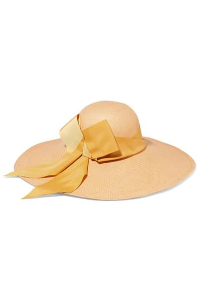 Shop Sensi Studio Lady Ibiza Bow-embellished Toquilla Straw Hat In Beige