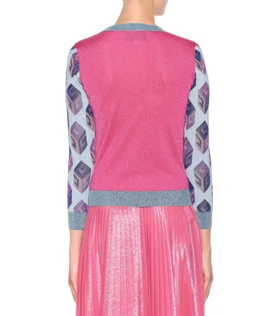 Shop Gucci Brocade Sweater In Multicoloured