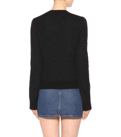 Shop Saint Laurent Wool-blend Sweater In Black