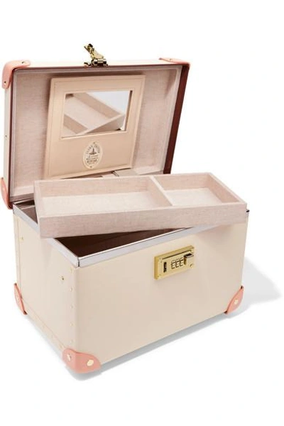 Shop Globe-trotter Centenary 13" Leather-trimmed Fiberboard Vanity Case In Cream