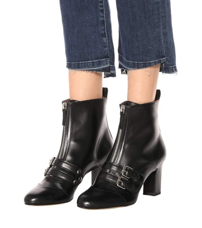 Shop Tabitha Simmons Axel Leather Ankle Boots In Black