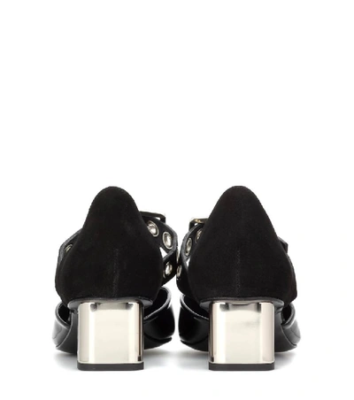 Shop Self-portrait X Robert Clergerie Sasa Patent Leather And Suede Pumps In Llk