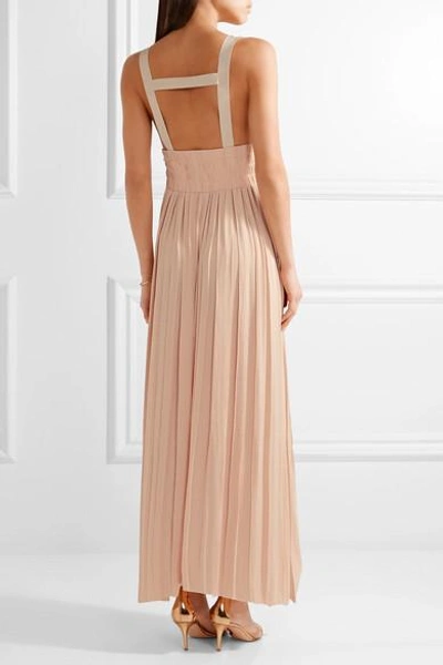 Shop Elizabeth And James Ellison Smocked Satin Maxi Dress In Blush