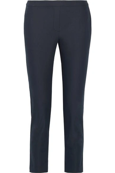 Shop Theory Thaniel Approach Cropped Stretch Cotton-blend Twill Slim-leg Pants