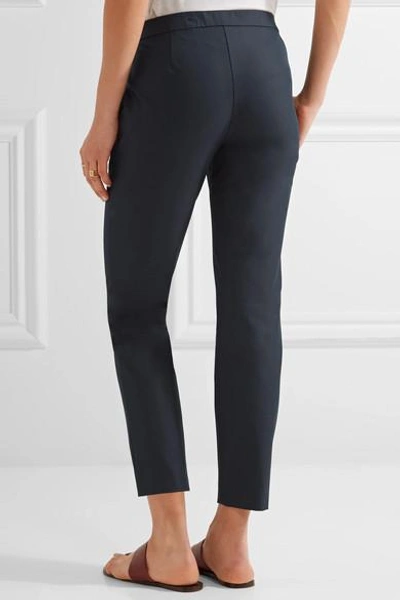 Shop Theory Thaniel Approach Cropped Stretch Cotton-blend Twill Slim-leg Pants