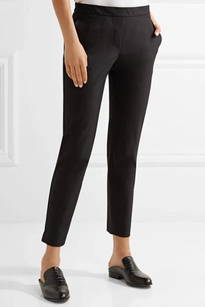 Shop Theory Thaniel Cropped Stretch Cotton-blend Twill Slim-leg Pants