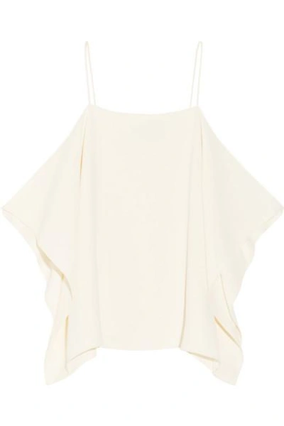 Shop Theory Petteri Cold-shoulder Crepe De Chine Top In Ivory
