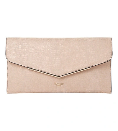 Dune Epeonnie Envelope Clutch Bag In Rose Gold-reptile