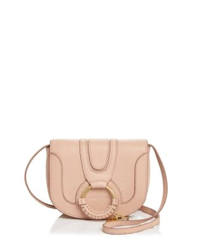 Shop See By Chloé See By Chloe Hana Leather Crossbody In Powder/gold