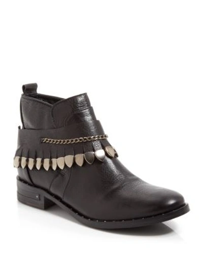 Shop Freda Salvador Star Fringe Overlay Flat Booties In Black