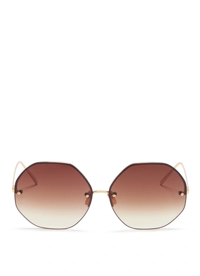 Linda Farrow X Negin Mirsalehi Titanium Angular Sunglasses