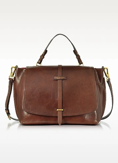 The Bridge Handbags Brown Leather Dual Function Oversized Satchel Bag In Marron