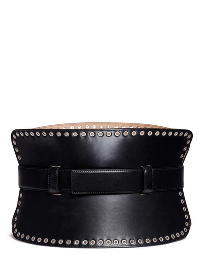 Shop Alexander Mcqueen Eyelet Calfskin Leather Corset Belt