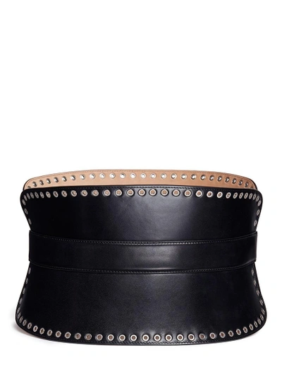 Shop Alexander Mcqueen Eyelet Calfskin Leather Corset Belt