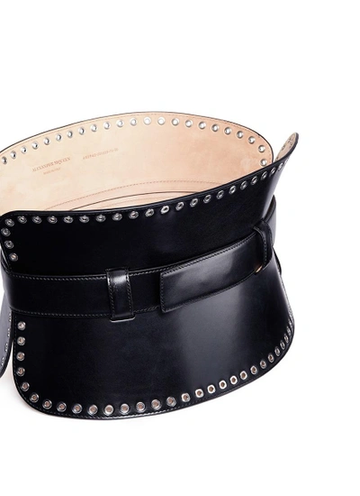 Shop Alexander Mcqueen Eyelet Calfskin Leather Corset Belt