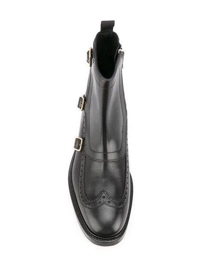 Shop Alexander Mcqueen Buckled Boots In Black
