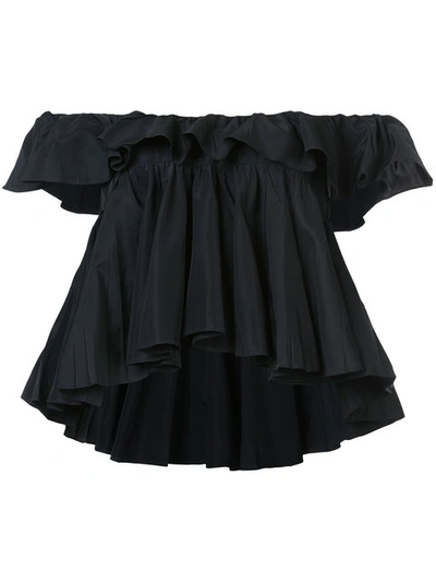 Tome Two Tiered Ruffle Top In Black