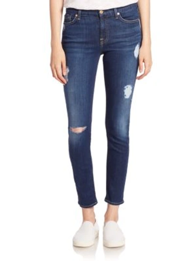 7 For All Mankind B(air) Distressed Ankle Skinny Jeans In Bairduchess