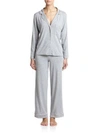 Eberjey Gisele Long-sleeve Pajama Top And Pants In Heather