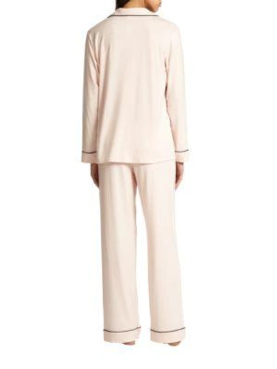 Shop Eberjey Gisele Long-sleeve Pajama Top And Pants In Heather