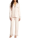 Eberjey Gisele Long-sleeve Pajama Top And Pants In Light Pink