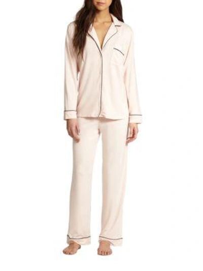 Eberjey Gisele Long-sleeve Pajama Top And Pants In Light Pink