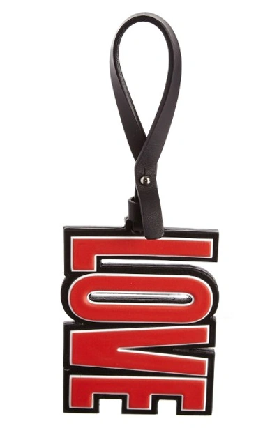 Shop Givenchy Love Leather Bag Charm In Black Multi