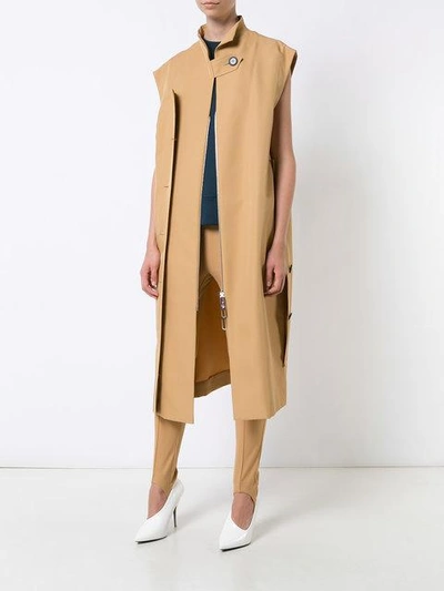 Shop Marni Tencho Gaberdine Gilet Trench