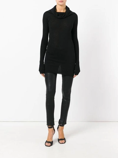 Shop Rick Owens Cowl Neck Jumper