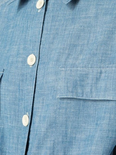 Shop Chloé Denim Tie Front Shirt - Blue
