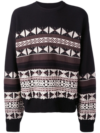 Shop Maison Margiela Patterned Crew Neck Jumper In 001j