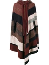 CHLOÉ KNITTED STRIPE HOODED PONCHO,17AMM1617A67012118344