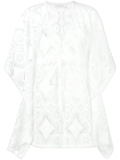 Shop Celia Dragouni Lace Kaftan Top In White