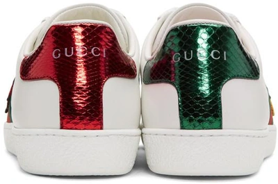 Shop Gucci White Pineapple & Ladybug Ace Trainers