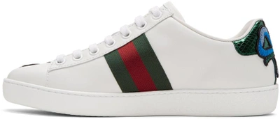 Shop Gucci White Floral And Bow Ace Sneakers In 9064 White