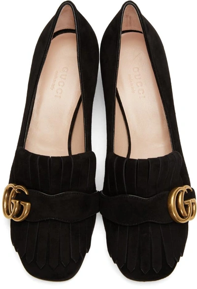 GUCCI BLACK GG MARMONT LOAFERS