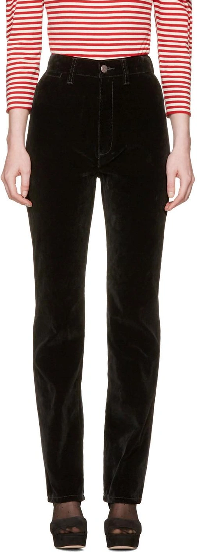 Shop Marc Jacobs Black Velvet High-rise Disco Trousers In 001 Black