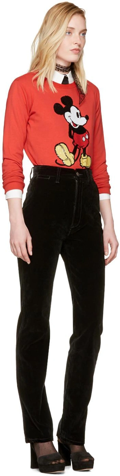 Shop Marc Jacobs Red Shrunken Sequin Mickey Mouse Sweatshirt