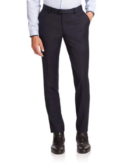 Shop The Kooples Wool Dress Pants In Dark Navy