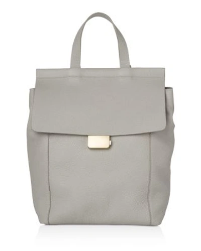 Whistles Pimlico Leather Backpack In Pale Gray/gold