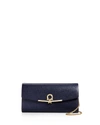 Ferragamo Continental Gancino Clip Score Mini Bag In Mirto Blue/gold