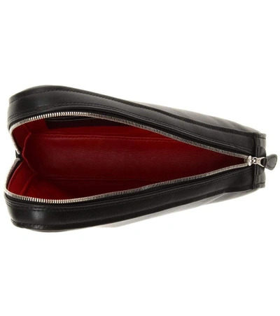 Shop Balenciaga Triangle M Leather Clutch In Black